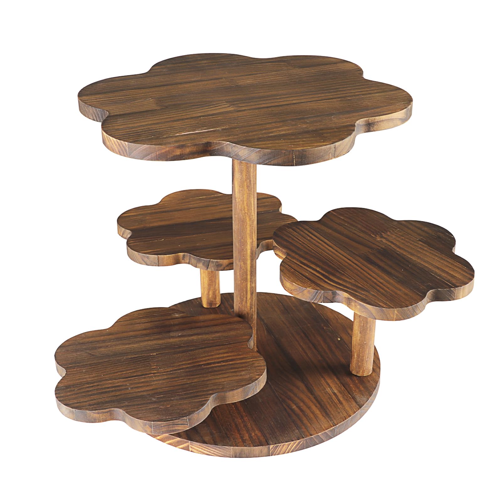 Tefola Soporte Para Tartas de Madera de 5 Niveles, Soporte Para Magdalenas, Soporte Para Exhibición de Postres, Bandeja de Frutas, Adecuado Para Cumpleaños, Bodas, Fiestas, Accesorios de Buffet
