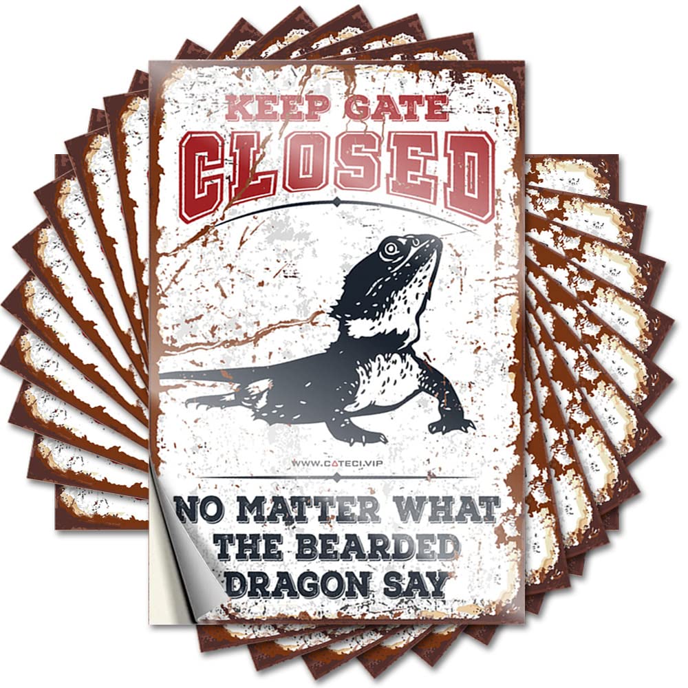 Fzfn Girls Colour Home Decals Bottle | Keep Gate Closed No Matter What The Bearded Dragons Say New Gamer Sticker Pack(12X18cm)