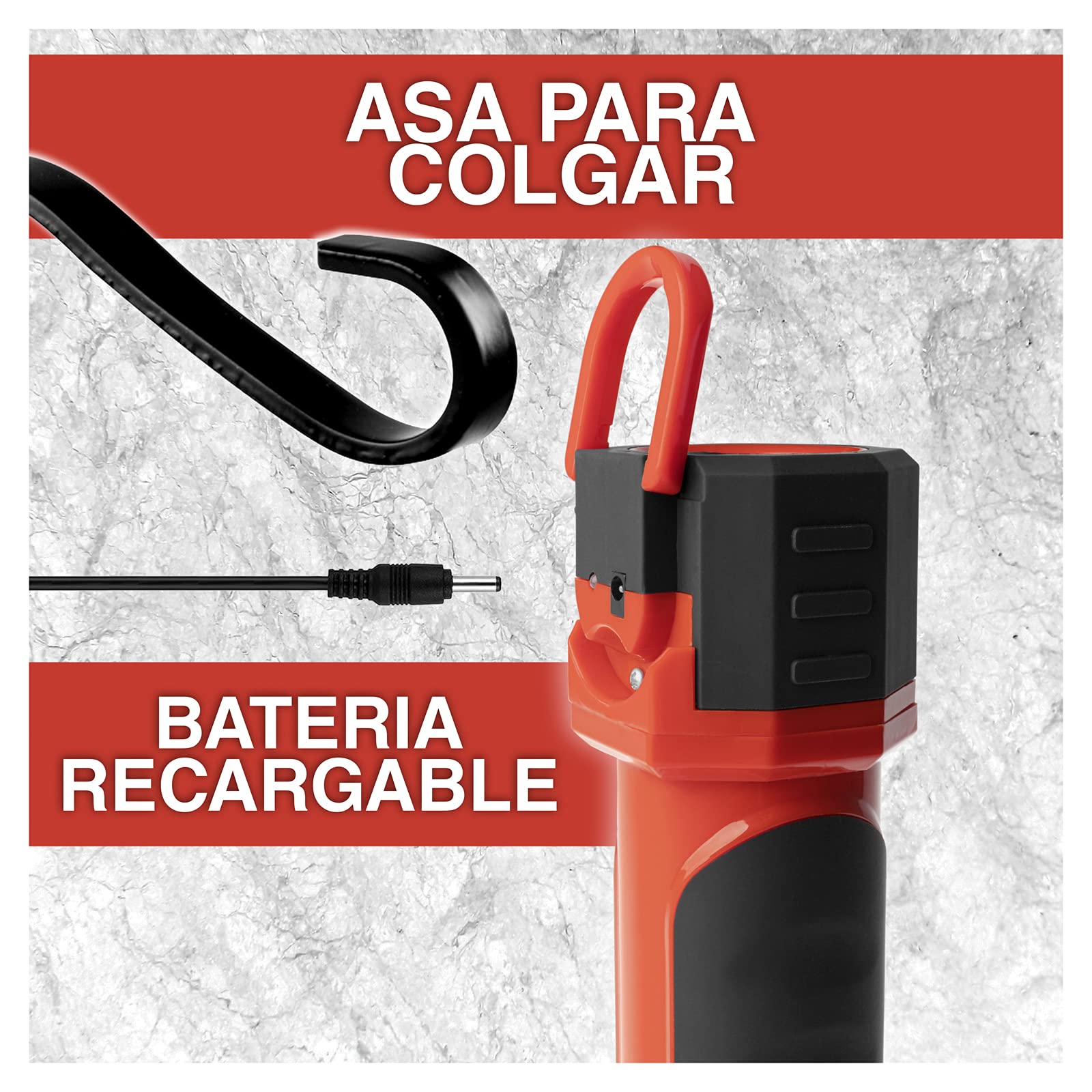 HIBRON 12 Linternas Recargables Retráctil LED con Asa para Taller Cámping, Camping, Emergencias, Pesca etc