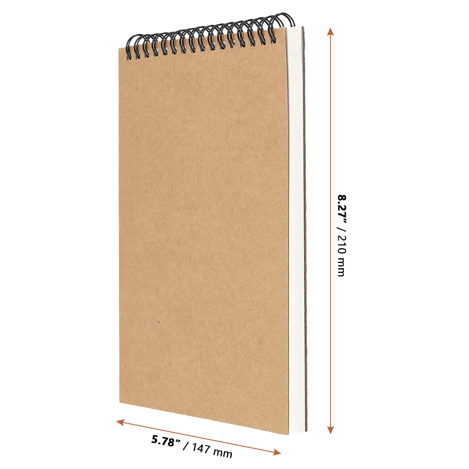 CHUENHEI 4 sztuki szkicownik A5, 60 stron/30 kartek blok do rysunku A5, szkicownik blanko, 14,7 x 21 cm, szkicownik A5 do rysunków i szkiców, brązowy
