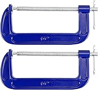 Vista 1 de Paquete de 2 abrazaderas en C, abrazaderas C de hierro maleable, mango de barra en T resistente con abrazadera en C para carpintería, metalurgia