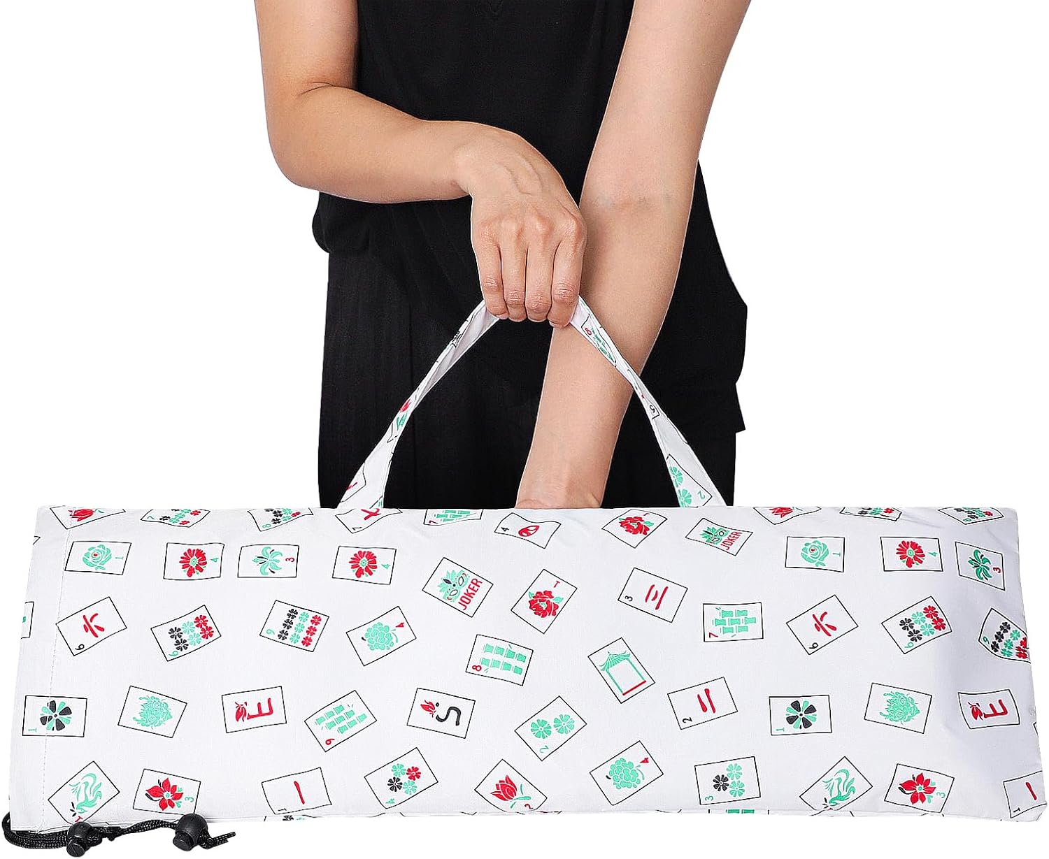 Jongyance Empty Mahjong Rack Bag (White), Storage Bag for Mahjong Racks and Pushers, Fits Most Types of Racks, Mahjong Accessory