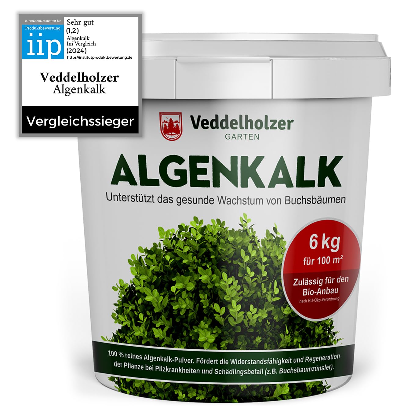 DER SIEGER 09/2020 Veddelholzer 6kg Bio Algenkalk 100% reines Pulver aus Meeresalgen stärkt Widerstandskraft & Regeneration des Buchsbaum beim Buchsbaumzünsler Buchsbaumdünger Naturdünger