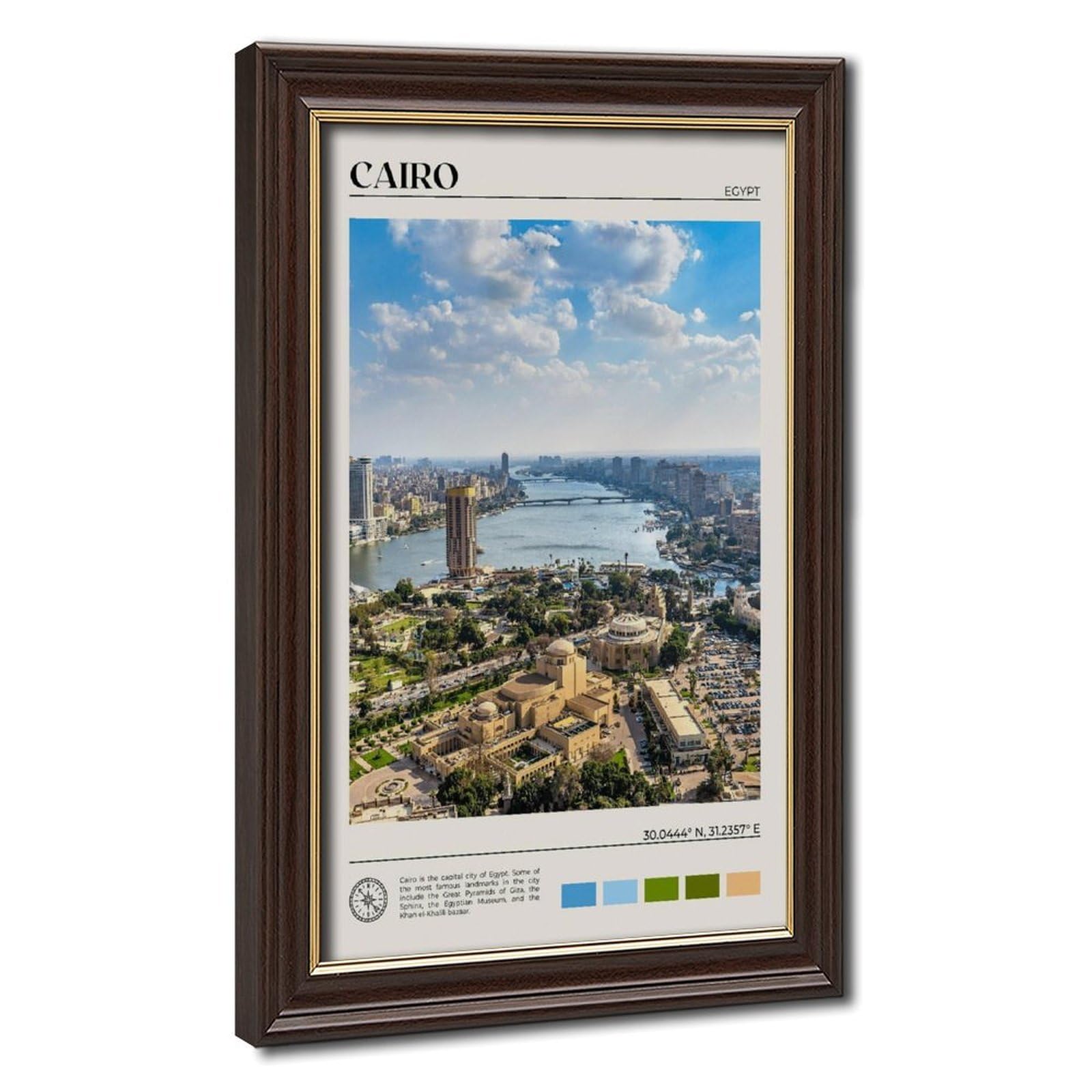 Bareronor Cairo Poster Canvas Poster Bedroom Decor Landscape Office Room Decor Gift 24" L X 36" W