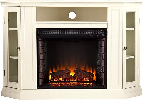 Miniatura 3 de Chimenea eléctrica con consola SEI Claremont, Madera Noble, Ivory