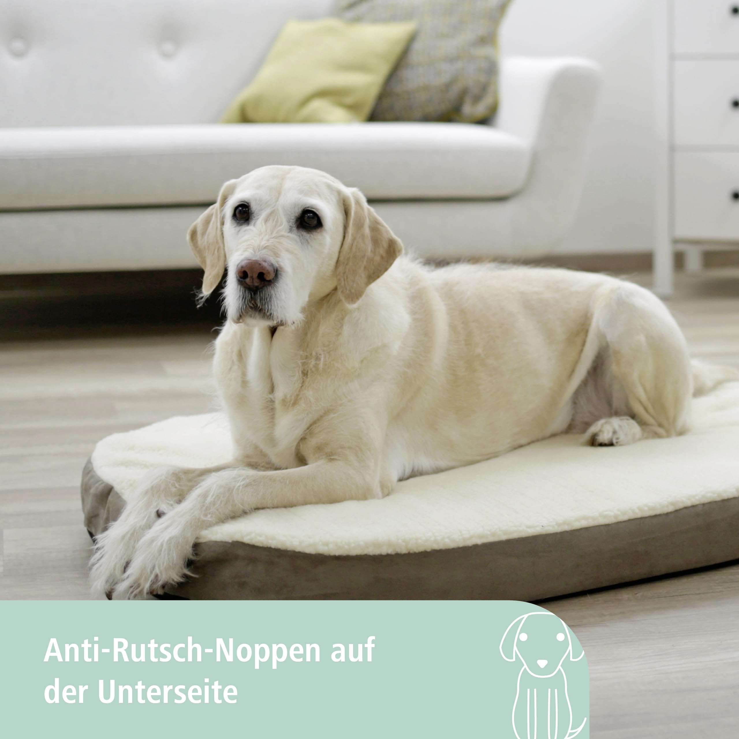 Kerbl Pet Materasso per cani in memory foam, morbido lettino ortopedico per cani, delicato sulle articolazioni e sulla colonna vertebrale, per il massimo comfort, lavabile, 100 x 65 x 8 cm,