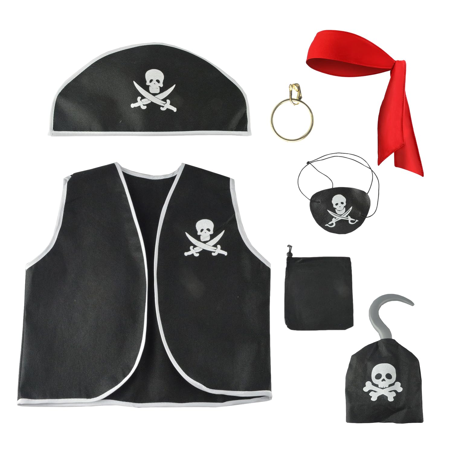 TAFACE 1 Juego De Disfraces De Pirata Para Niños, Accesorios De Capitán Para Fiesta De Halloween