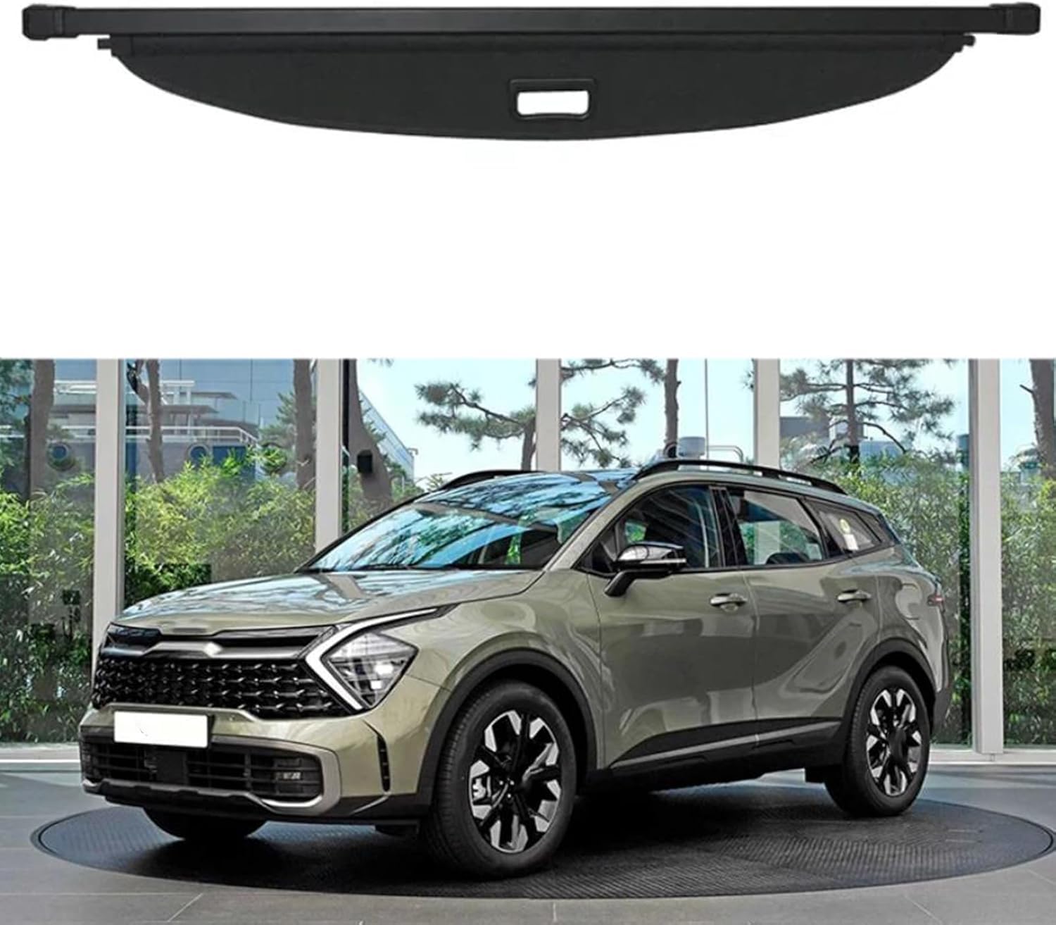 LANAZU Car Retractable Cargo Cover for KIA Sportage 2022-2024, Auto Boot Luggage Cargo Load Cover Rear Trunk Parcel Shelf Shield Panel
