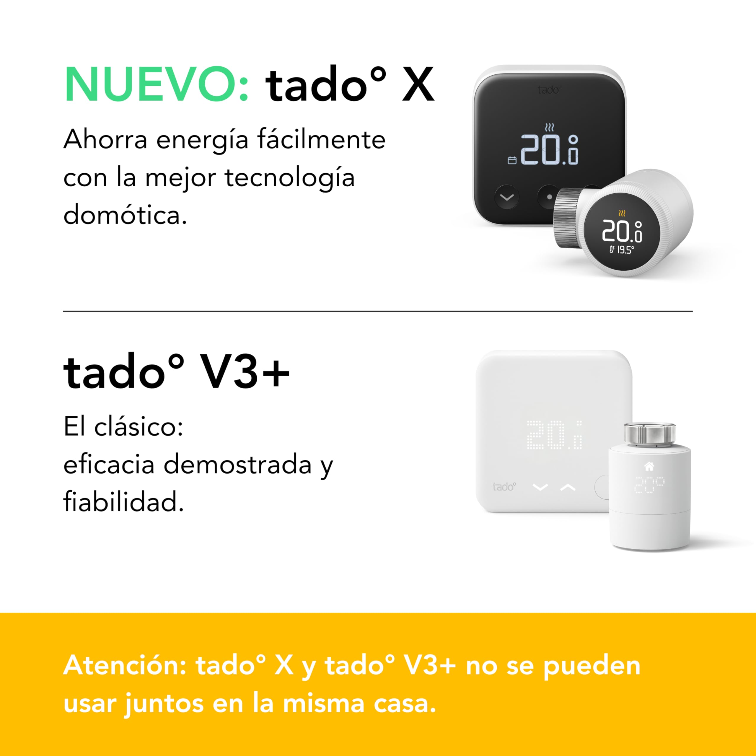 tado° Sensor de temperatura inalámbrico X, para termostatos inteligentes X, control óptimo del radiador, ahorre energía y costes, instalación sencilla de bricolaje