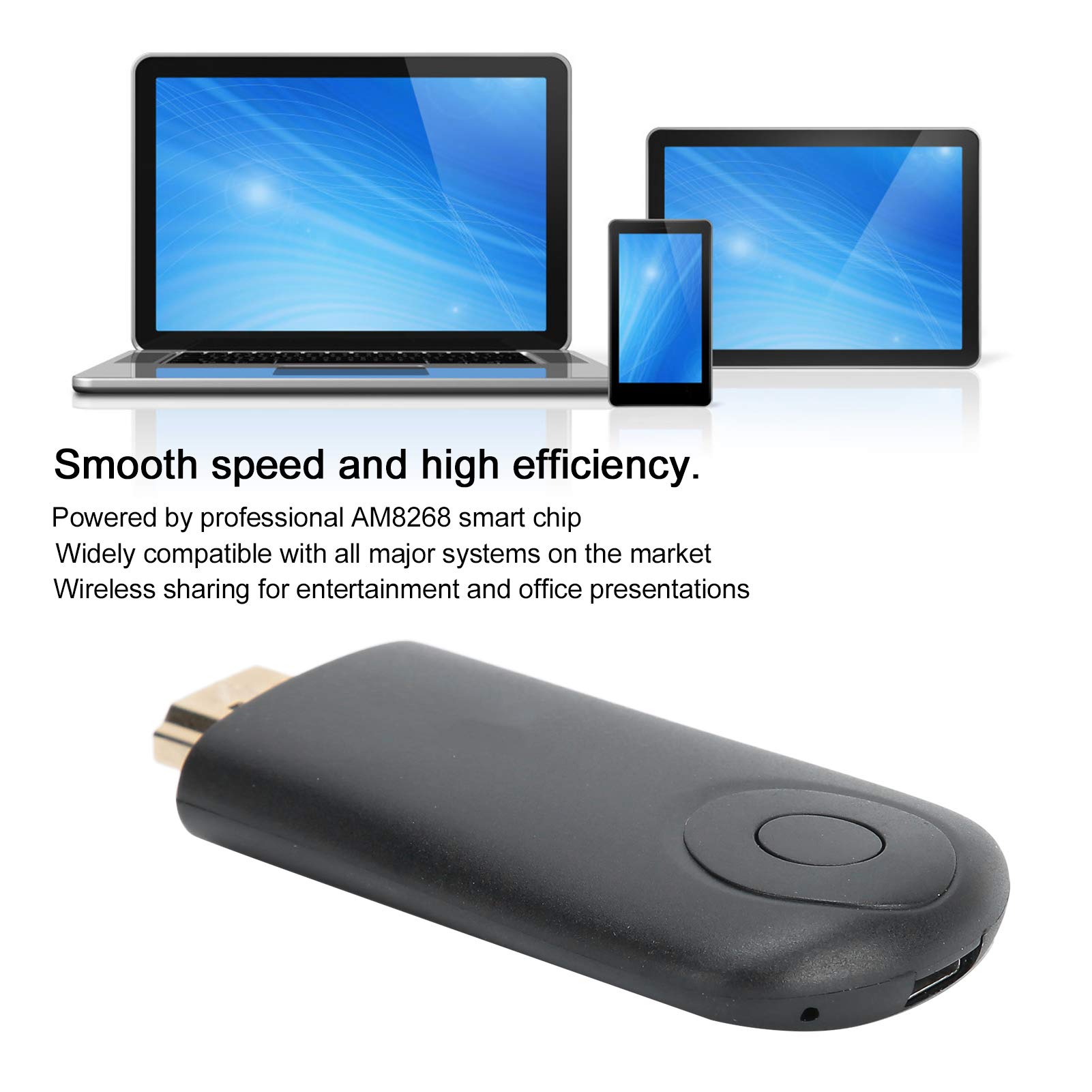 Cuifati E9 WiFi Display Dongle 2.4g / 5g Ricevitore Aereo WiFi Wireless, qualità AV FHD avanzata, Supporto 1080P modalità Miracast/DLNA modalità Interruttore a Chiave