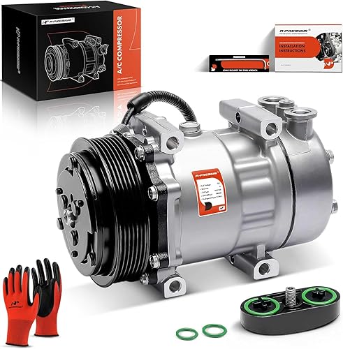 A-Premium Compresor de aire acondicionado con embrague compatible con Kenworth C500 K100E T2000 T600A T800 y Peterbilt