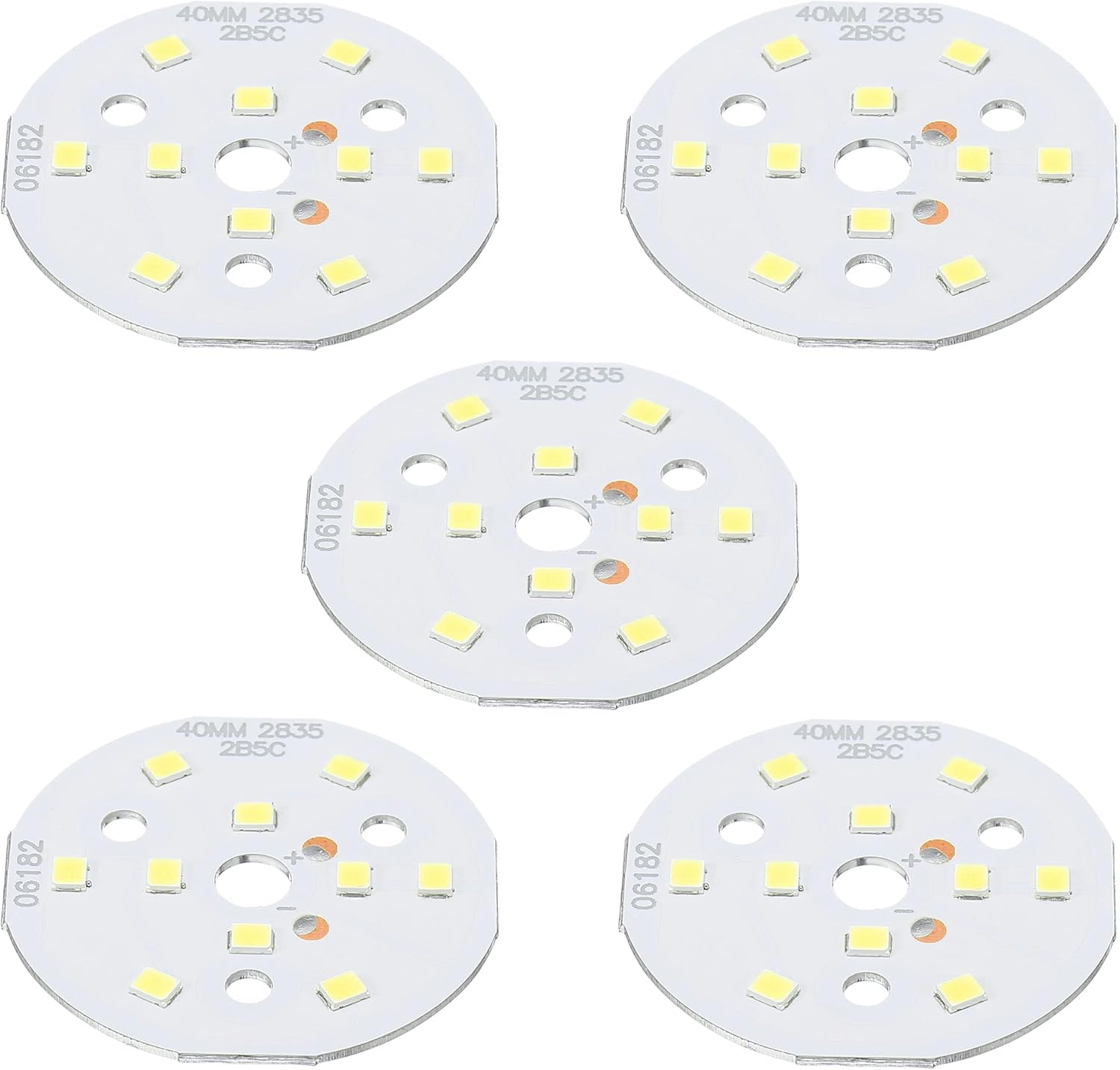 MECCANIXITY COB LED Light Chip Bead 5W 120lm 6000-6500K 40mm 15-17VDC Energy Saving Bulb for Spotlight Floodlight Replacement White 5Pcs