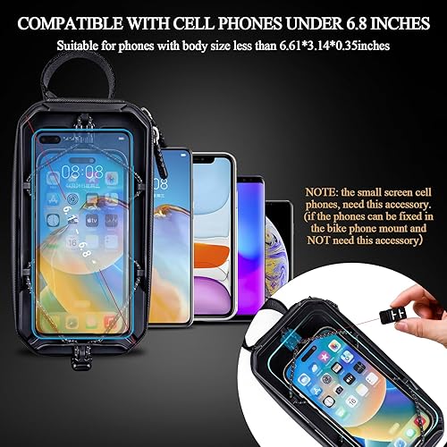 Miniatura 7 de Aoben Bolsa de marco frontal para teléfono de bicicleta de montaña para bicicleta de carretera, carcasa rígida de EVA, soporte de teléfono de