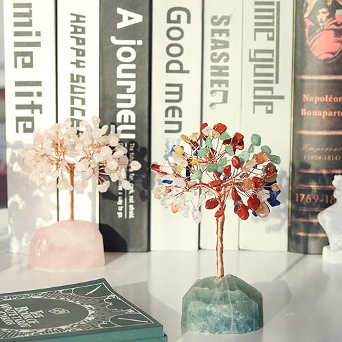 Miniatura 5 de Árbol de cristal curativo de 7 chakras, cristales naturales con base de piedra, alambre de cobre, árbol de dinero para el hogar, oficina,