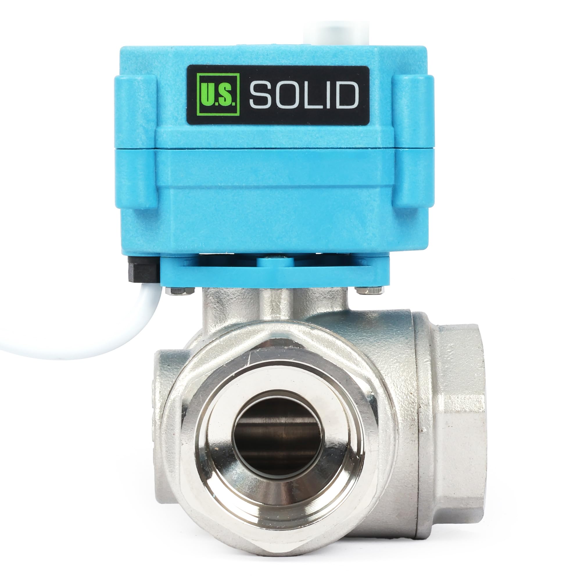 Electric 3 Way Motorized Ball Valve, Heavy Duty Multipurpose L Type Water Shutoff Valve, 3 Way Valve with Manual Function - Image 2