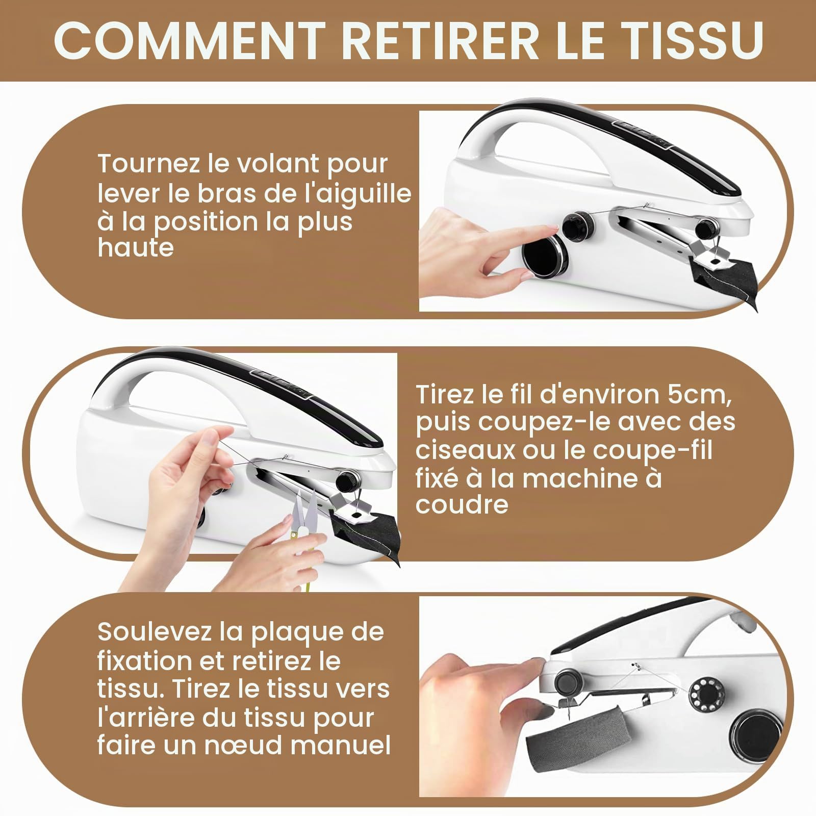 Portable Sewing Machine,Facile à Utiliser Mini Machinee a coudre électriques Portables pour débutants à deux vitesses, avec kit d'accessoires complets, Adaptée Voyages en Famille et Bricolage (FRJ-01)