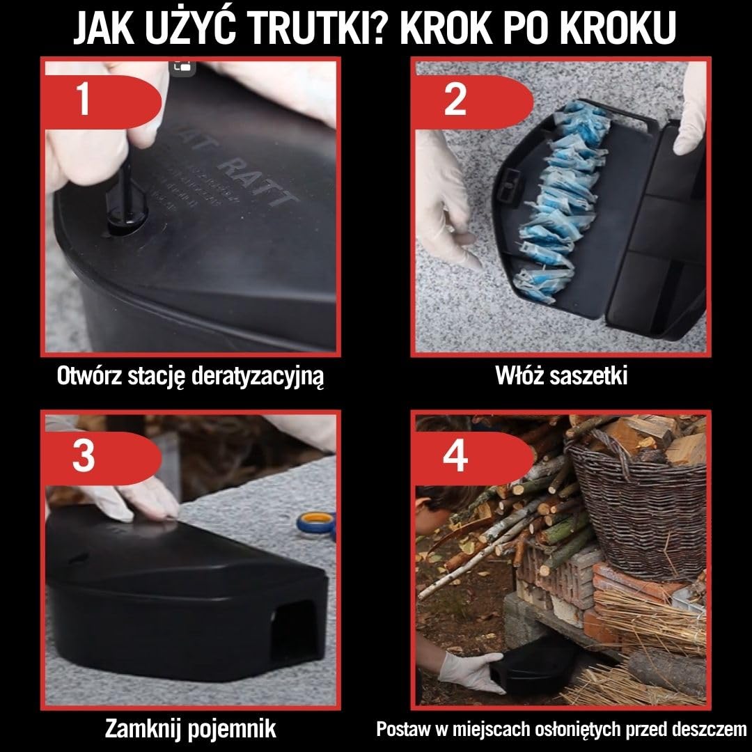 Rodium Extra 720g – Skuteczna Przynęta do Kontroli Gryzoni, Profesjonalny Środek na Szczury i Nornice do Użytku Wewnątrz i na Zewnątrz, Bezpieczna Formuła z Gorzkiem Składnikiem, 72 x 10g Saszetki