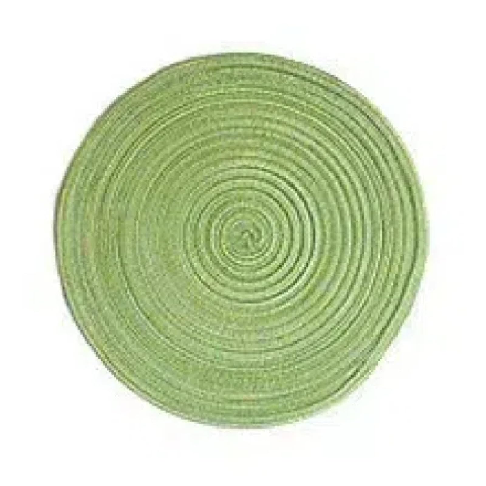 HFANGANGE Imitation Cotton Yarn Material Placemat, Round Ramie Woven Coaster, Heat Insulation Plate Mat, Decorative Prop Mat, Household Anti-scald Mat 3 Pieces, 36cm ≈55g, Green