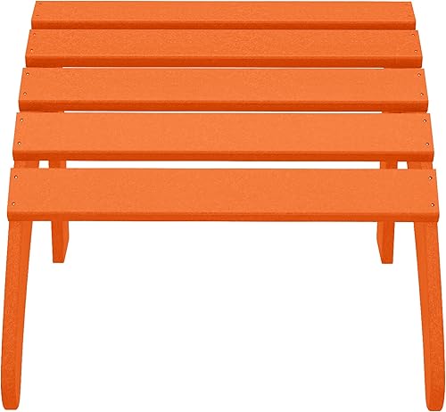 Vista 18 de WestinTrends Otomana para exteriores, reposapiés otomano Adirondack para patio, taburete de madera de polietileno para todo tipo de clima