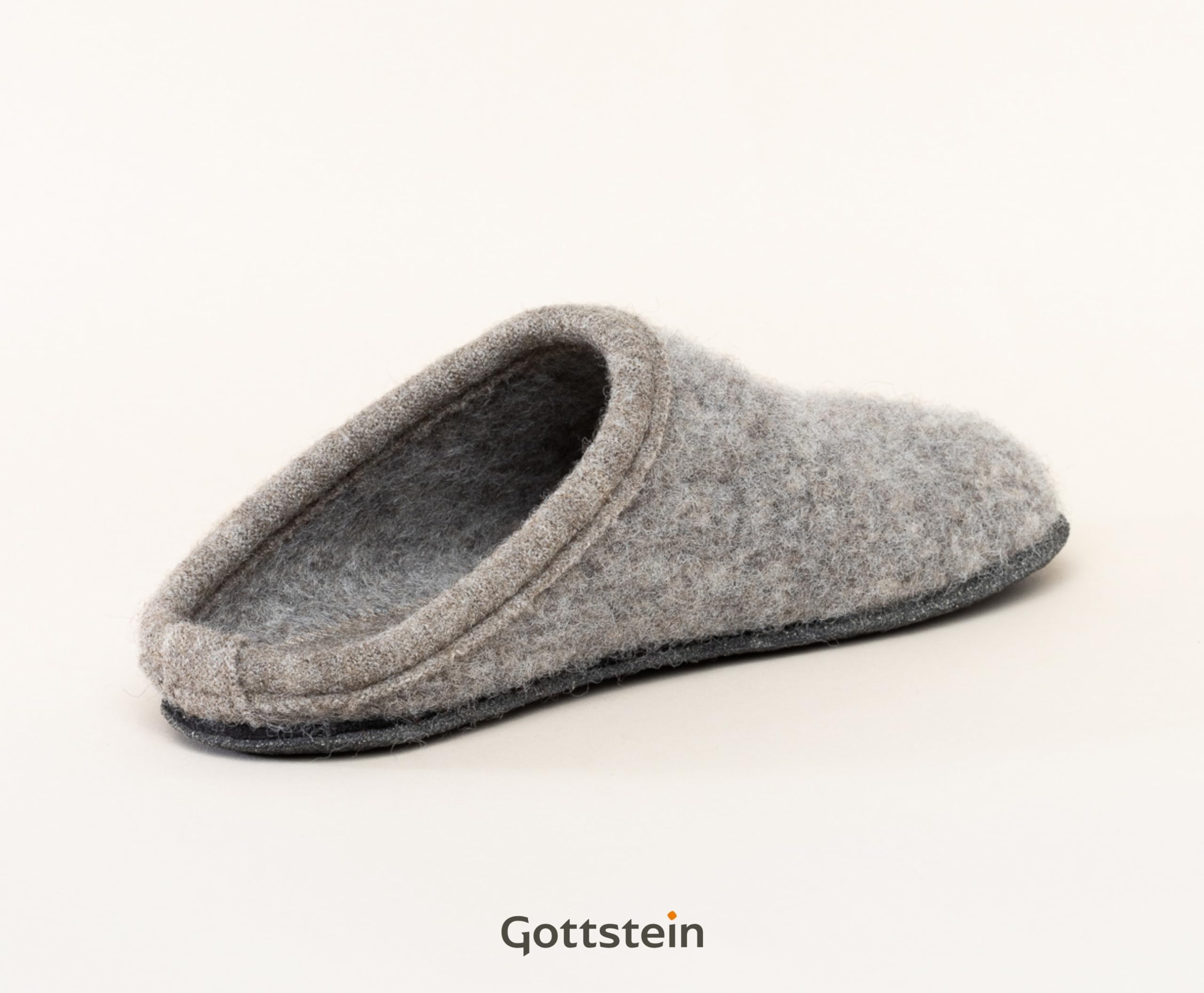 Gottstein Zapatillas de estar por casa de fieltro Alpine Light Natur – Zapatillas para hombre y mujer de pura lana virgen con suela de látex antideslizante