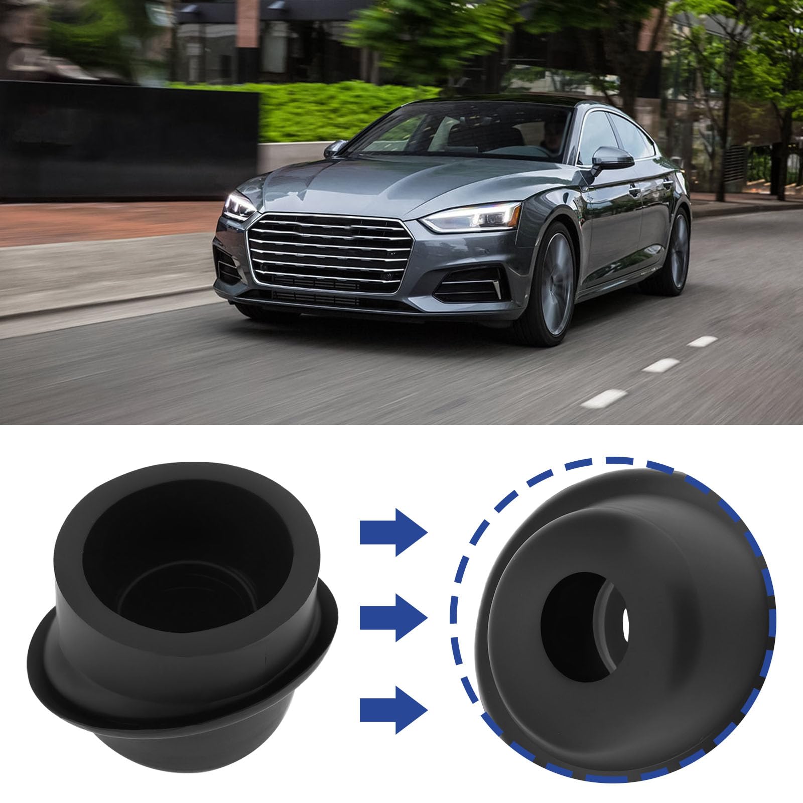 ECSiNG 1 szt. Wymienna krótka antena prętowa z przelotką uszczelka anteny adapter podstawa część zamienna 65218375151 kompatybilna z BMW E36 czarna