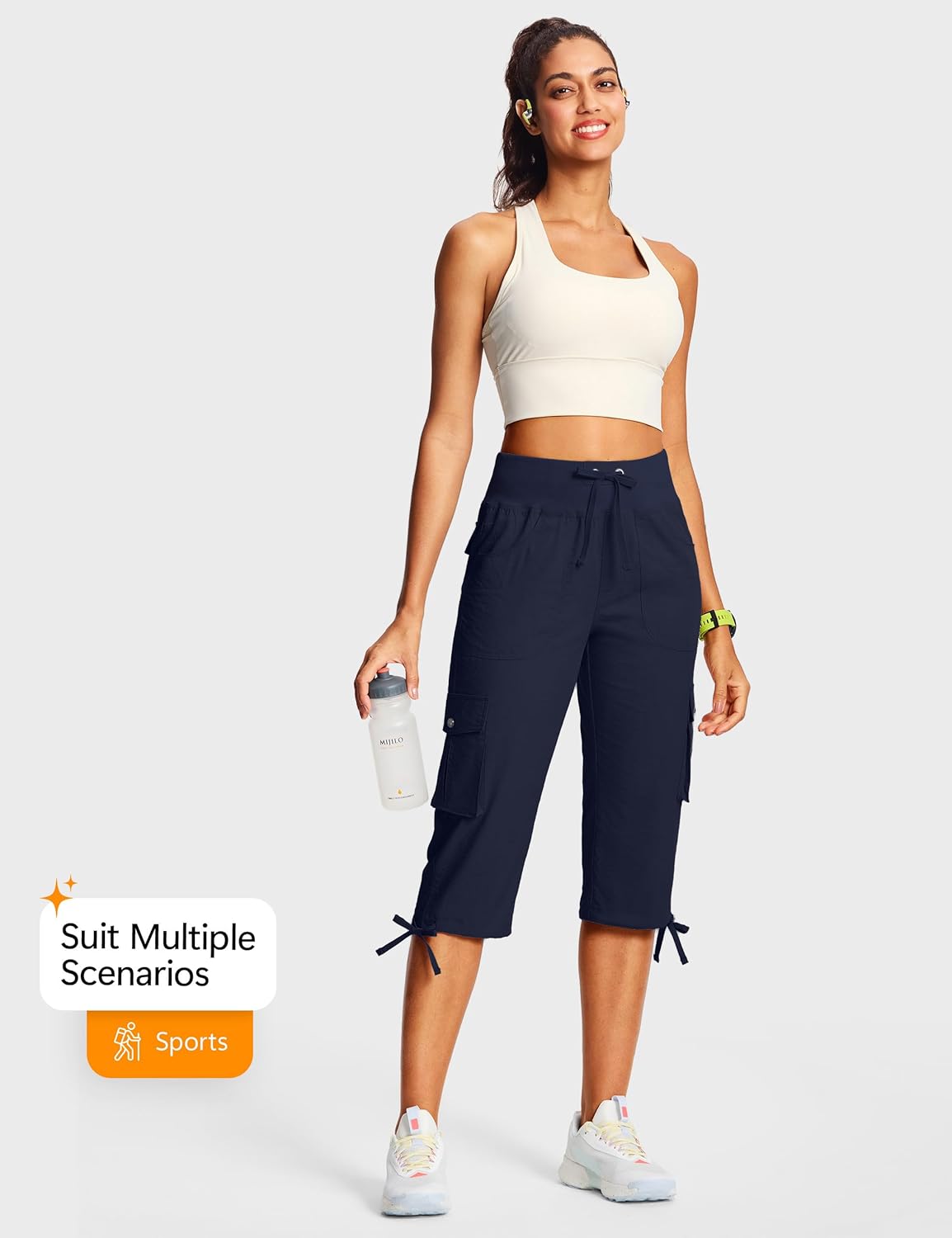 15"/ 18" Capri Pants for Women Cargo Hiking Pants Lightweight Women's Capris with 6 Pockets Summer Casual Travel - Image 5