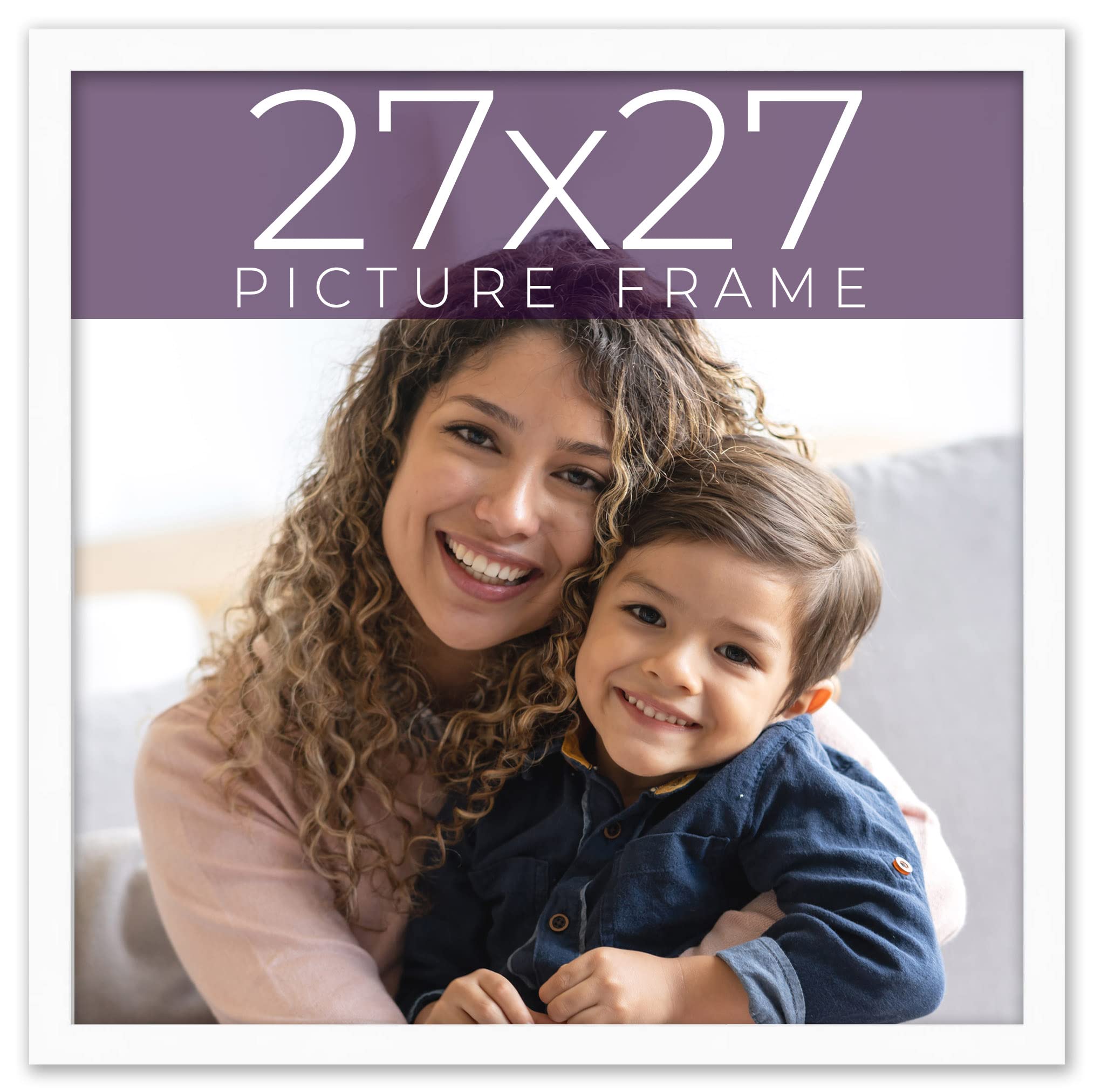 Amazon.com - 27x27 Frame White Real Wood Picture Frame Width 0.75
