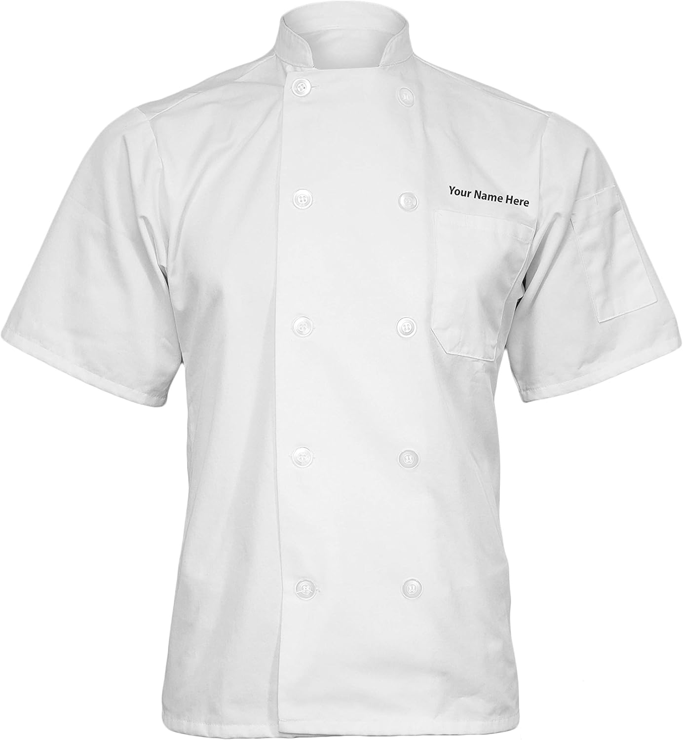 ChefsCloset Personalized Embroidered Mesh Back Short Sleeve Customized Chef Coat