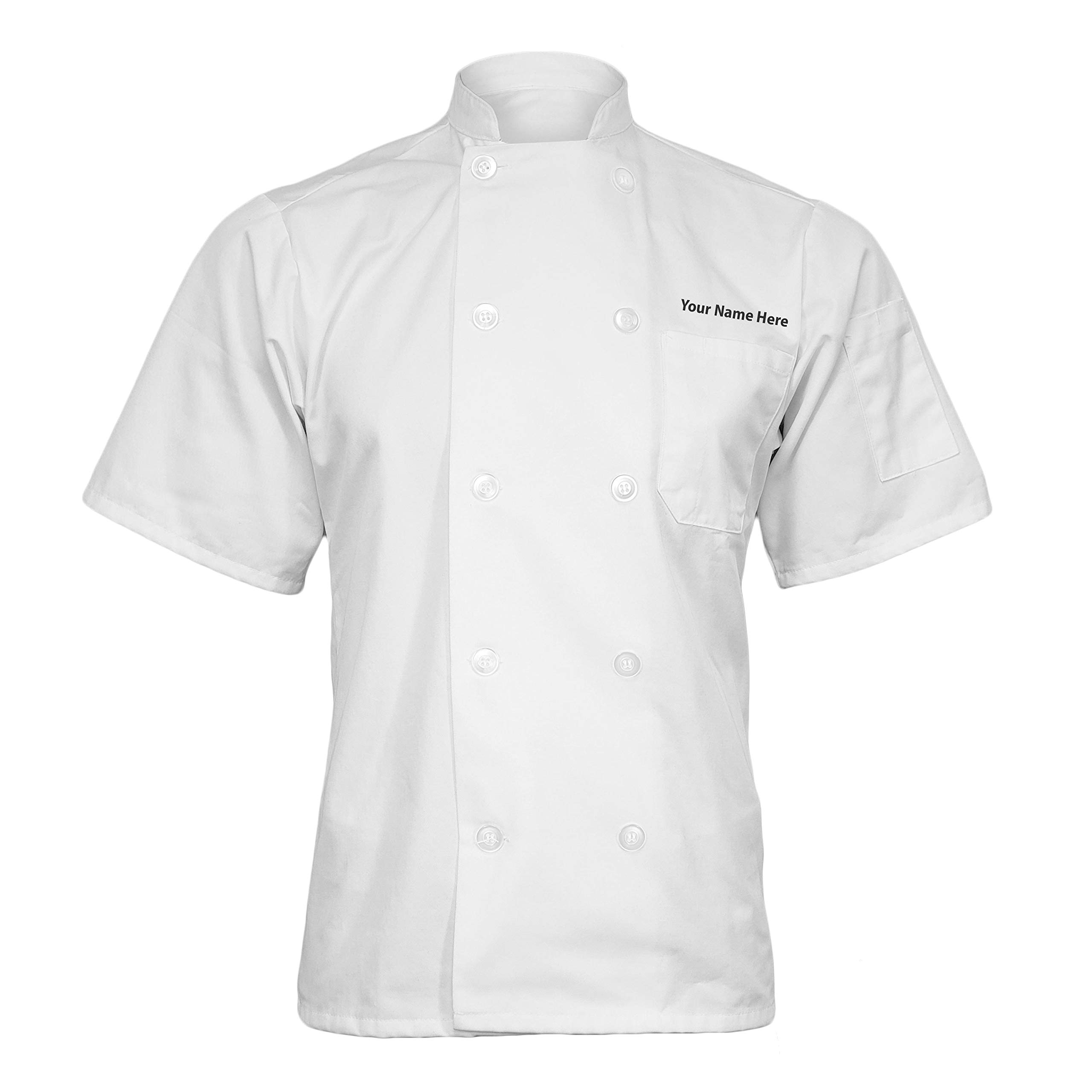 Personalized Embroidered Mesh Back Short Sleeve Customized Chef Coat