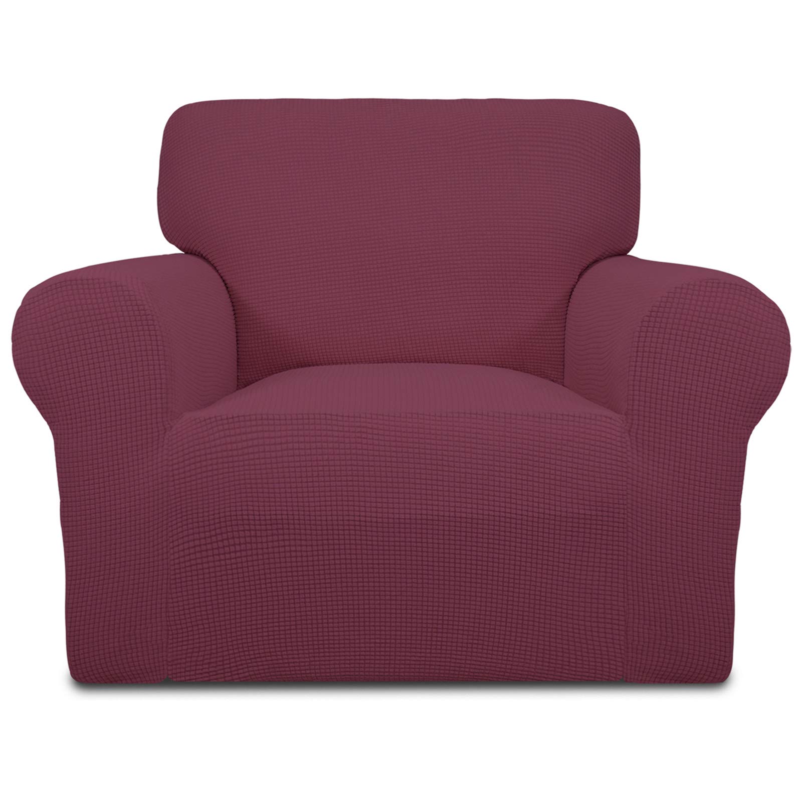 Easy-Going Stretch Chair Sofa Slipcover 1-Piece Couch Sofa Cover Furniture Protector Soft with Elastic Bottom for Kids, Pet. Spandex Jacquard Fabric Small Checks (Chair, ASH Rose) — image 1