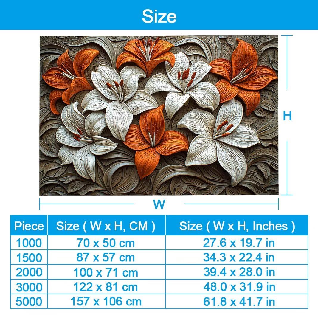 Puzzle Giglio, Puzzle 1000 Pezzi per Adulti, Regalo Donna/Uomo -2293