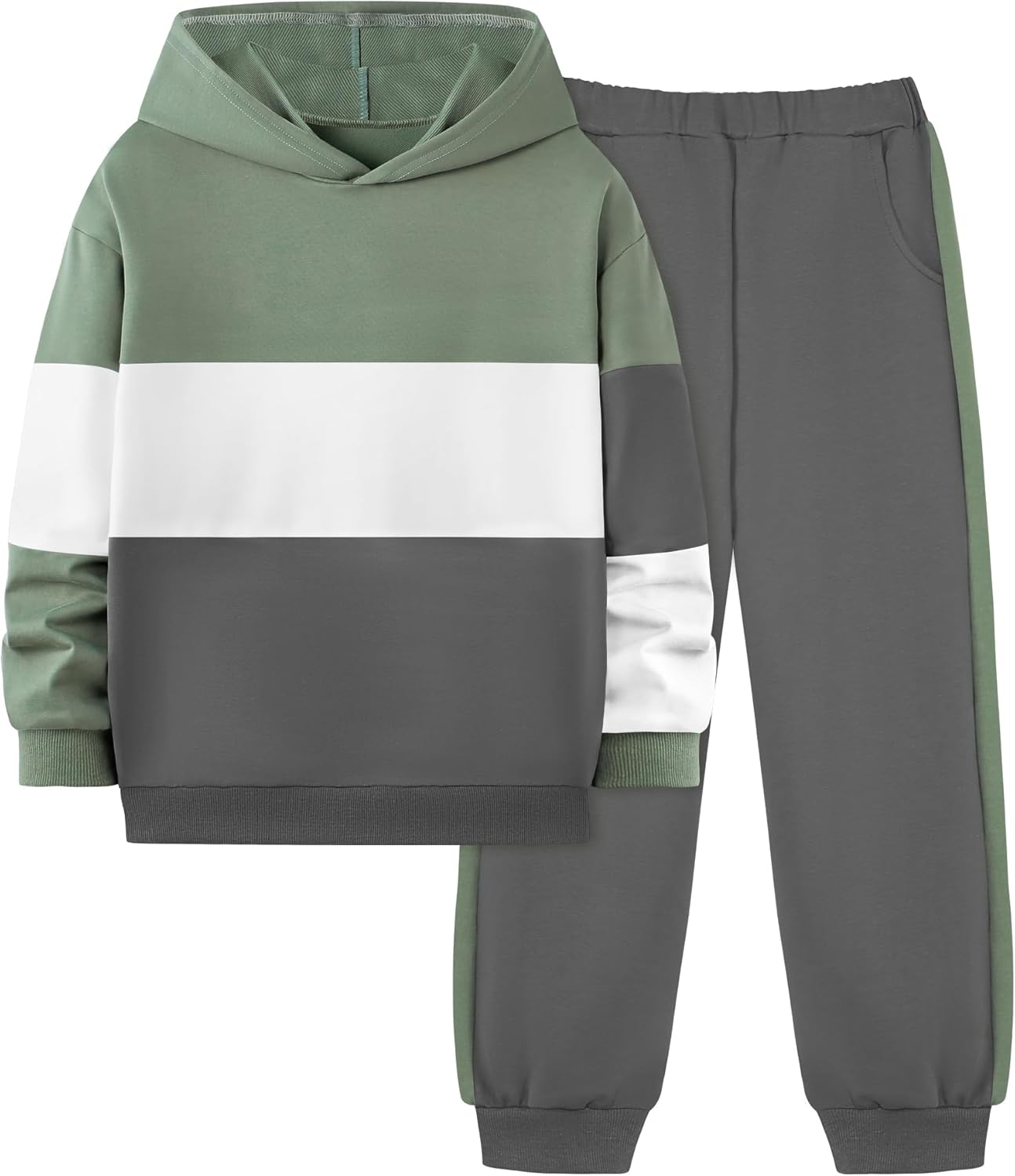 Crazyme Boys Clothes Long Sleeve Hoodie Sweatshirts and Sweatpants Set 2 Piece Fall Winter Boys Hoodies Size 6-14