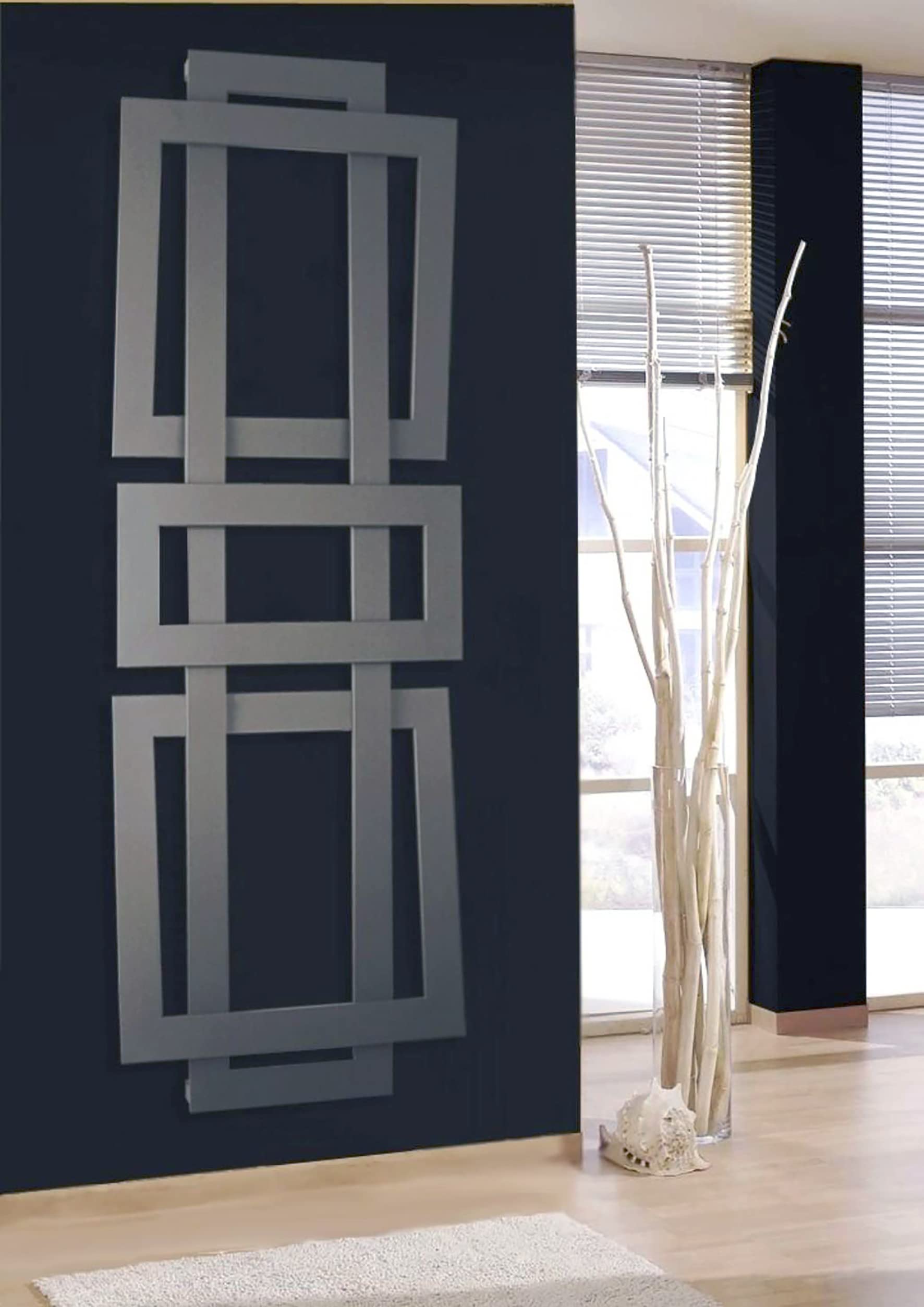 Badheizkörper Design ART 2 HxB 180 x 60 cm 1019 Watt moonstone-grau/anthrazit Szagato Handtuchheizung Handtuchwärmer Design Heizkörper Mittelanschluss Bad Heizkörper vertikal modern