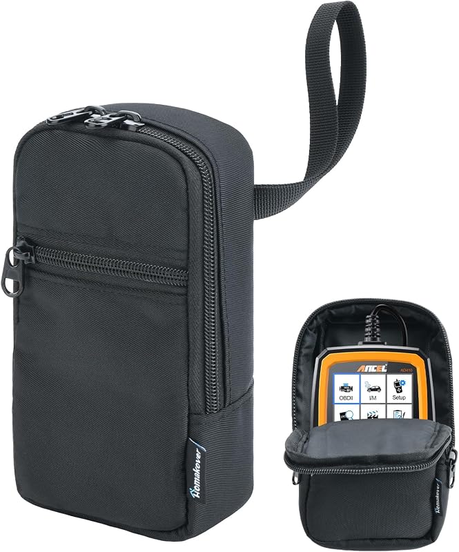 Carry Bag Compatible with OBD2 Scanner, Mini Carry Holder for Ancel AD310/ANCEL AD410 Code Reader, Automotive OBD II Scanner Protector Pouch, Bag Only (OBDII Data Link Connector, Small)