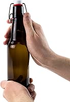 Vista 6 de Cocktailor Botellas de cerveza Grolsch de vidrio (paquete de 12, 11 oz./11.2 fl oz), sellado hermético con tapa abatible/tapones abatibles