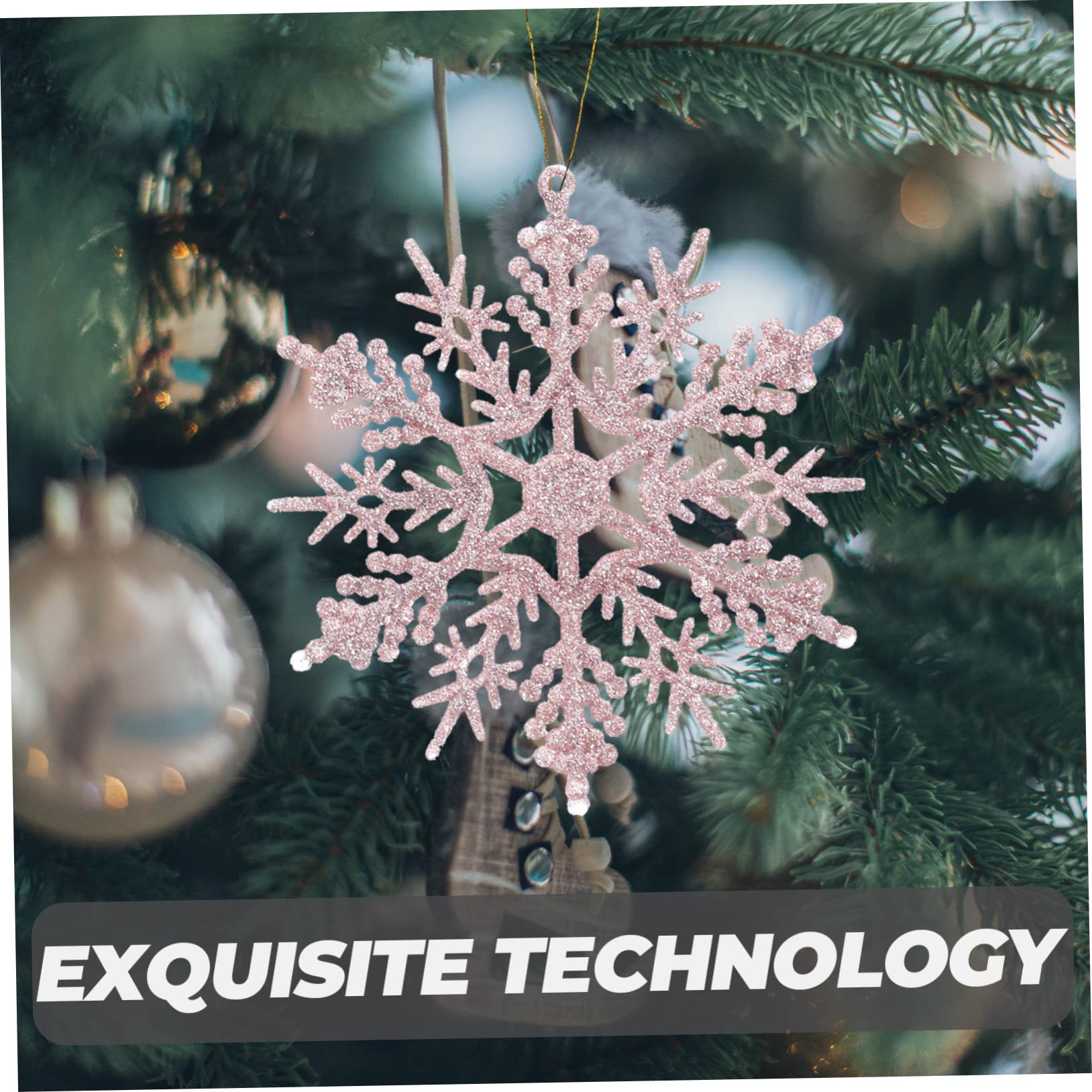 Zerodeko 108stücke Titel Teiliges Weihnachts-Schneeflocken-Dekorationen Aus Glitzernde Hängende Ornamente Für Festliche Anlässe Für Weihnachtsbaum Und Winterpartys