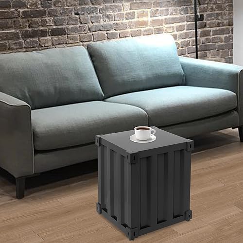 Miniatura 5 de Mesita de noche de viento industrial, gabinete de contenedor de metal de estilo retro con cerradura de combinación, mesa auxiliar de almacenamiento