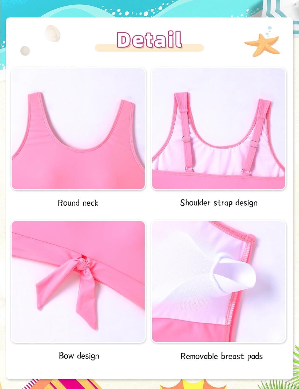 oklady Girls Swimsuit 2 Piece Bikini Set Tiered Ruffled Bathing Suit Adjustable Straps Girls' Swimwear - Image 4