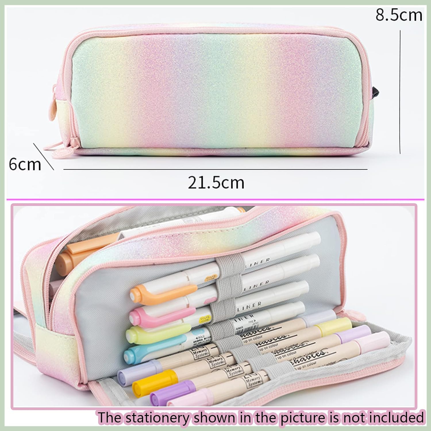 X SIM FITNESSX Pencil Case Teenager Girls 3 Compartments Boys Large Capacity Pencil Storage Case for School & Office - Image 3