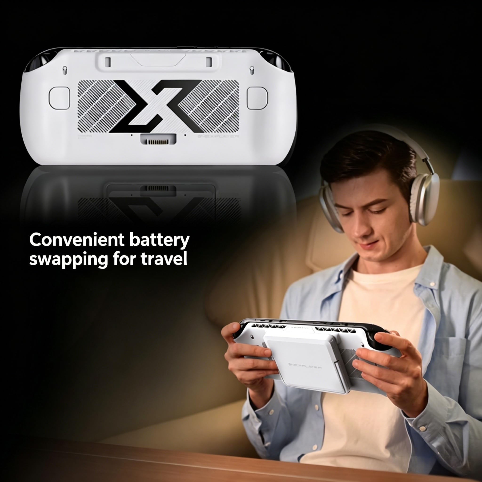 OneXFly APEX - Palmare da gioco con processore AMD Ryzen AI Max+395 GPU Radeon 8060S, PC da gioco con display da 8 pollici bianco con custodia protettiva + supporto ecologico (64 GB RAM + SSD 2 TB)