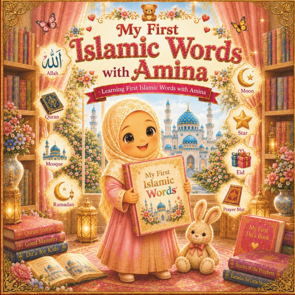 My First Islamic Words with Amina: Learning First Islamic Words with Amina: A Muslim Toddler Vocabulary Book Featuring Allah, Quran, Mosque, Ramadan, Eid, Dua, Prayer, and More