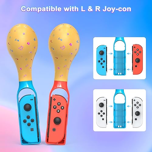 Miniatura 2 de Sand Hammer Hand Grip for Nintendo SwitchSwitch OLED, Game Controller Handle Grips with Wrist Straps and 2 Stickers for Switch Joycon, Samba de