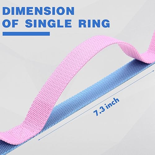 Miniatura 3 de Leyndo 2 correas de yoga para estirar, 10 bucles, correa de estiramiento para terapia física para pilates, ejercicio, baile, gimnasia