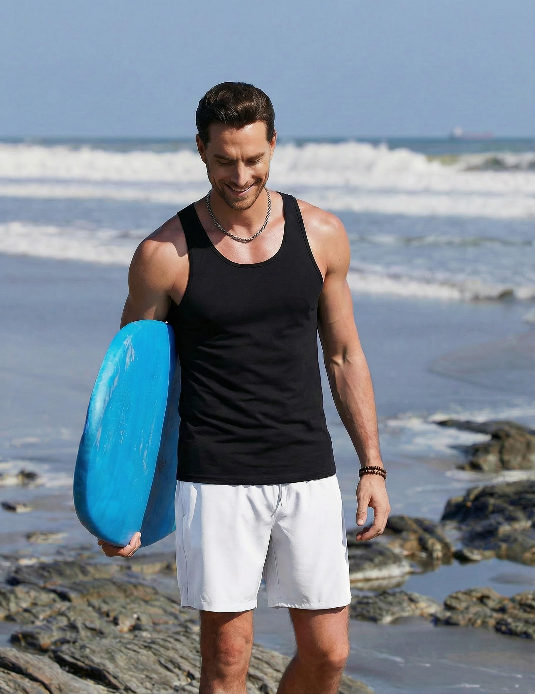 COOFANDY Camiseta de tirantes para hombre, 3 unidades, para culturismo y entrenamiento, sin mangas, para fitness, gimnasio, verano, deportes