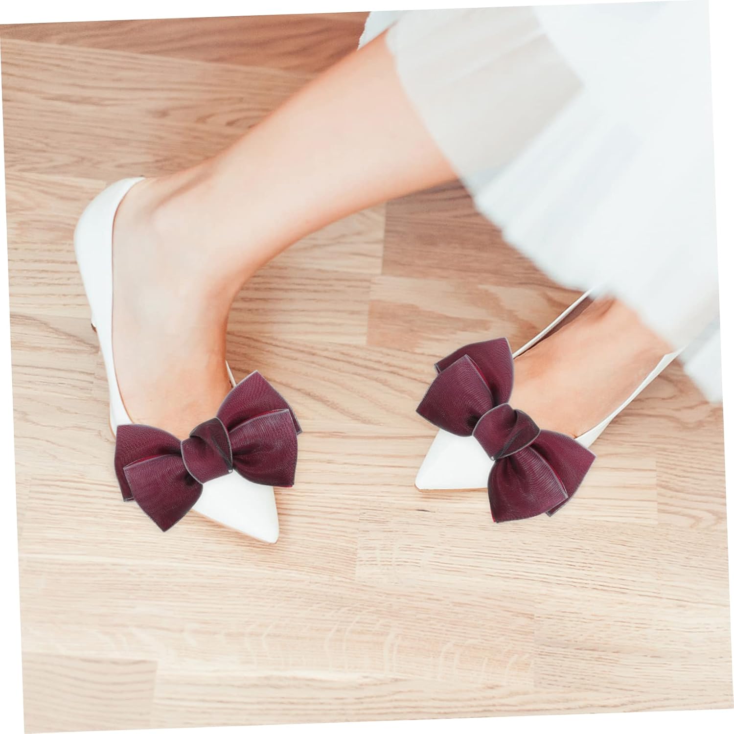FOMIYES Bowknot Shoe Clips Elegant Decorative Charms for High Heels Wedding Shoes and Casual Footwear Versatile