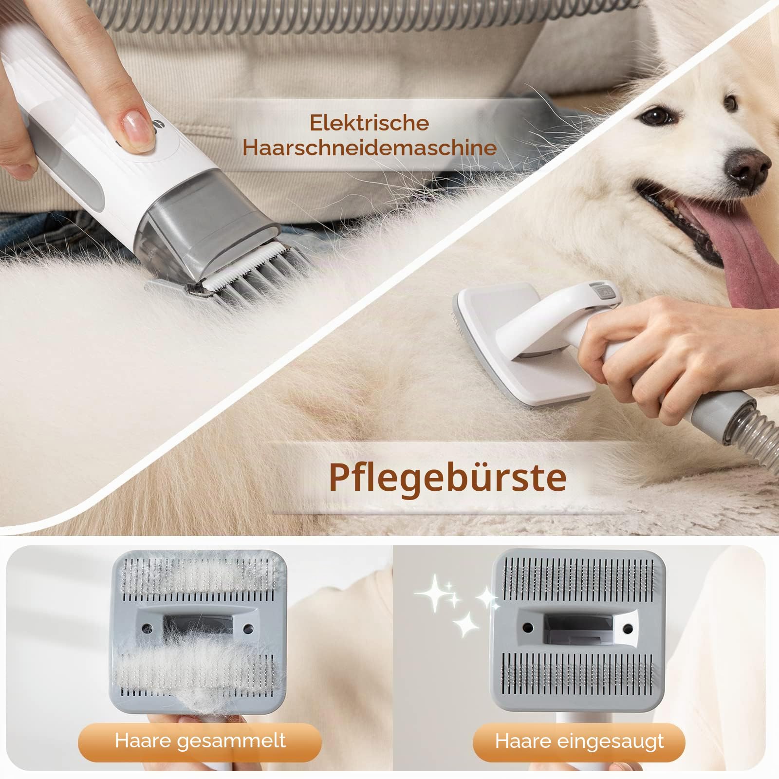 Afloia Hundeschermaschine Profi Schermaschine Hund Katze Tierhaarschneidemaschine Elektrische Hundetrimmer Schnurlosen Haarschneidemaschine Wiederaufladbar | Wiederaufladbare, kabellose Profi-Tierhaarschneidemaschine für Hunde und Katzen, präzise und beso