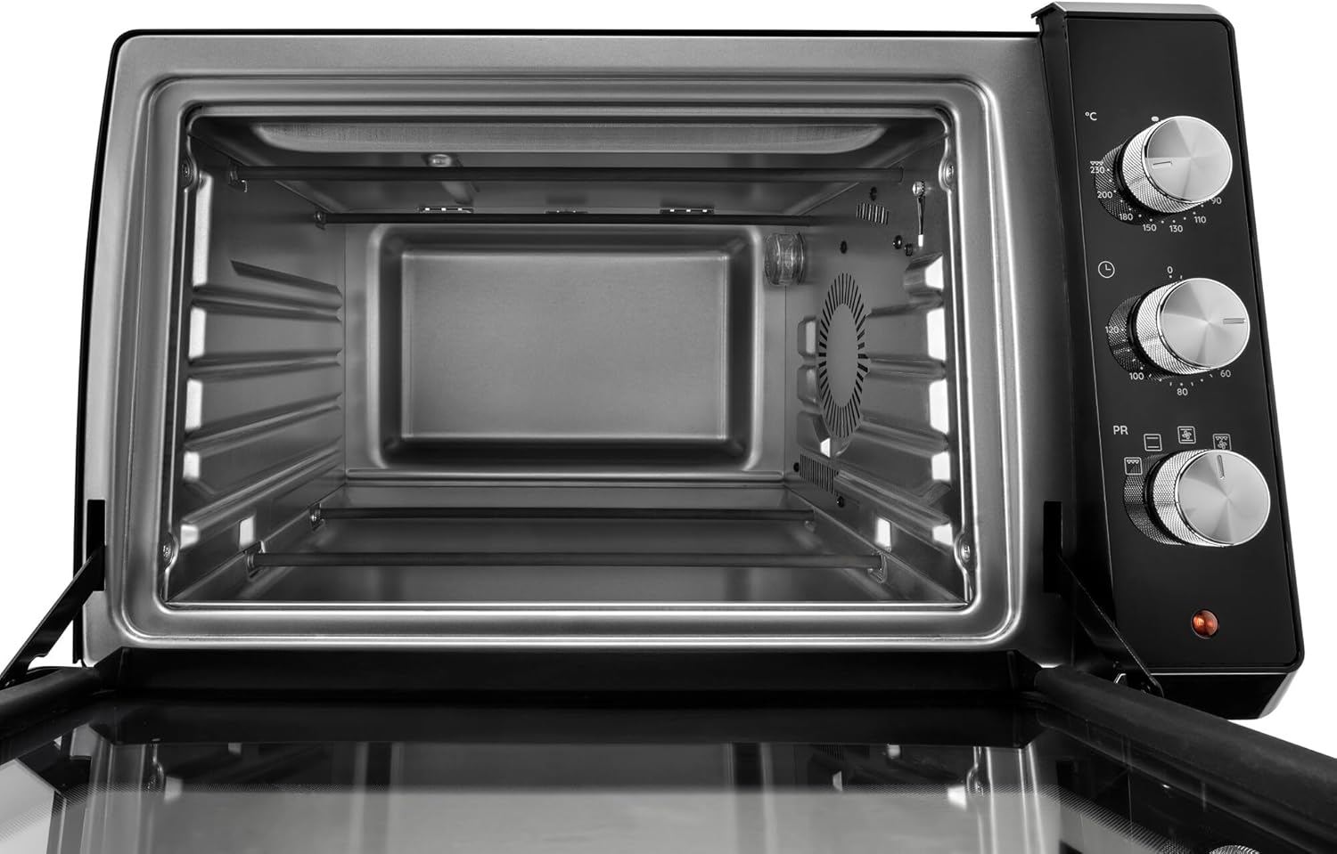 DeLonghi Forno Elettrico EO40112.BK con 5 livelli di Cottura da 40L, Friggitrice ad Aria, Dotato di Timer e Luce interna, Termostato Temperatura 80-230°C,Doppio Vetro, Include Teglia e Griglia, Nero DeLonghi Forno Elettrico EO40112.BK con 5 livelli di Cottura da 40L, Friggitrice ad Aria, Dotato di Timer e Luce interna, Termostato Temperatura 80-230°C,Doppio Vetro, Include Teglia e Griglia, Nero