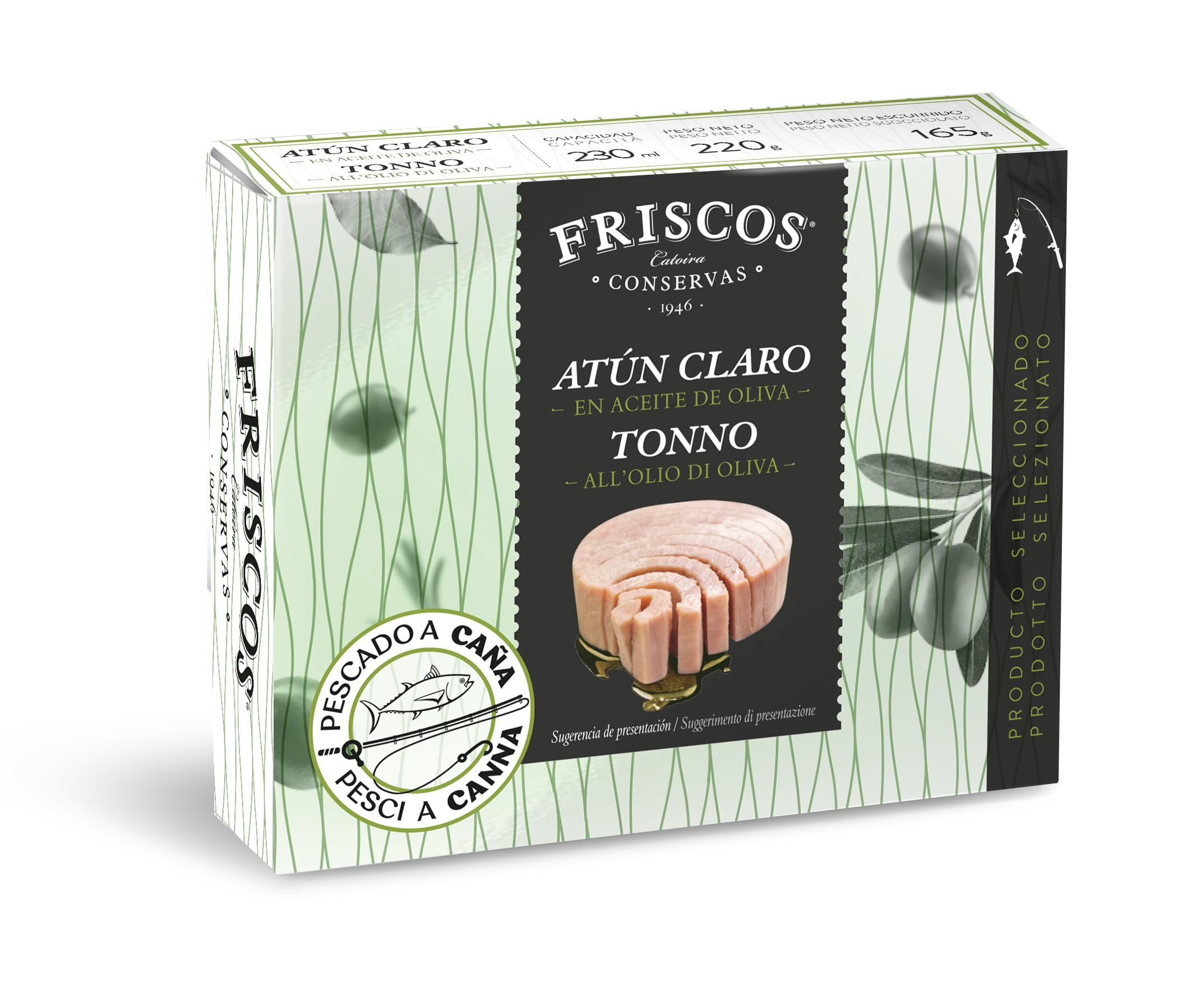 FRISCOS Atún Claro Cañero Friscos en Aceite de Oliva 12 unidades