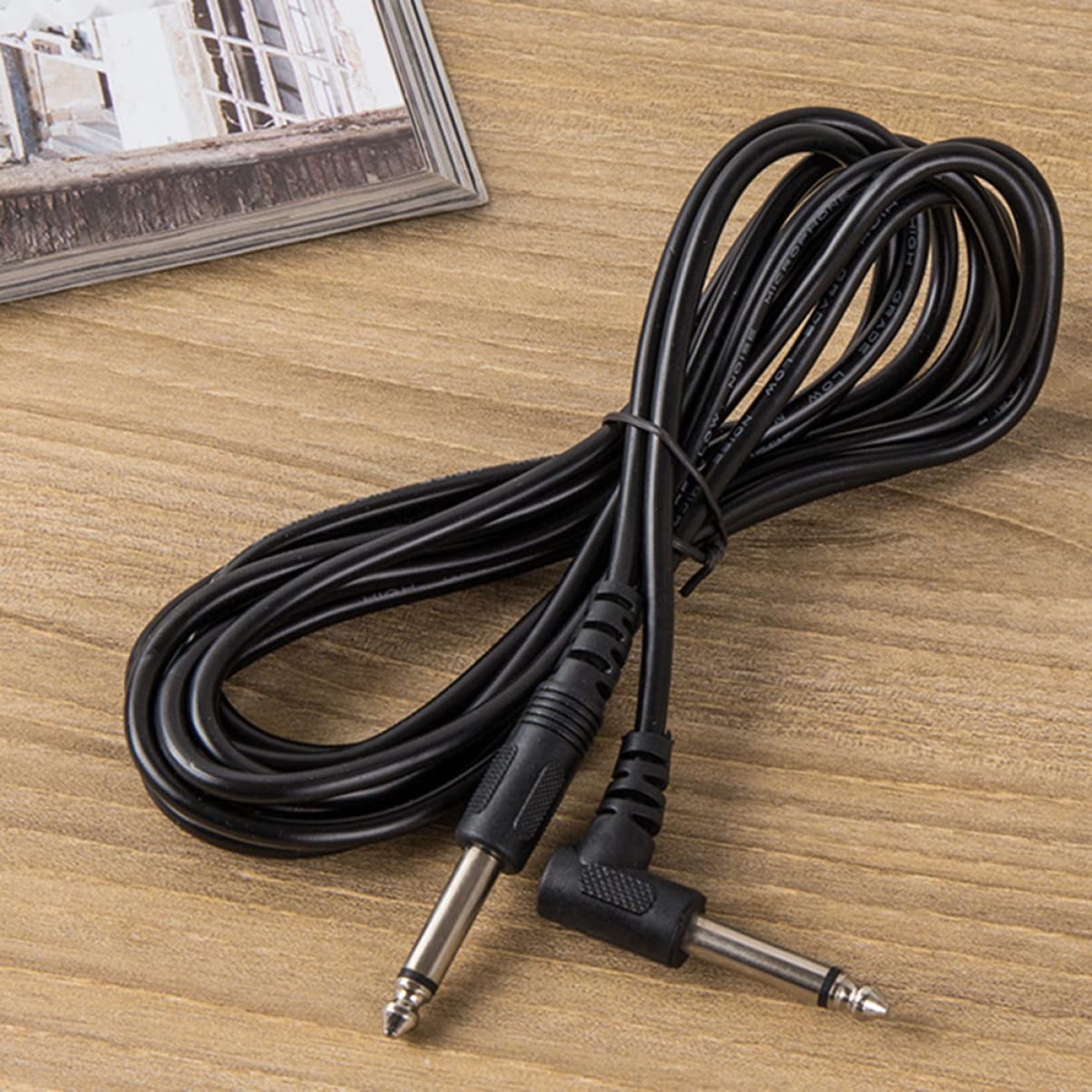 Kisangel 10pcs 6.35mm Guitar Amp Cords Coiled Extension Cables for Guitar Bass Speaker Right Angle Elbow Patch Cables Audio Line