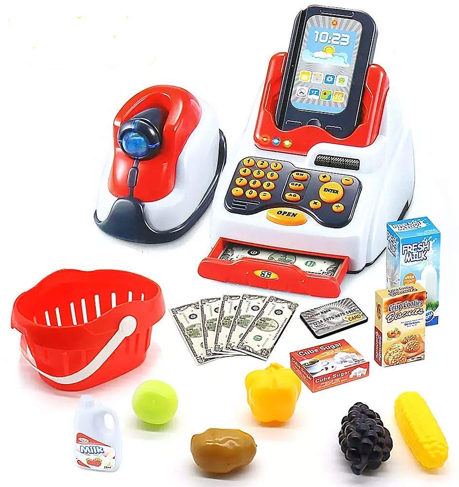 Qwick Click Cash Register Play Set with Supermarket Toys with Scanner & Swipe Machine (B0C8SXXGRM) Amazon Price History, Amazon Price Tracker